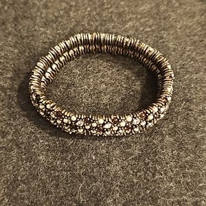 Stretchy beaded bracelet, maroon, pearl, cz's